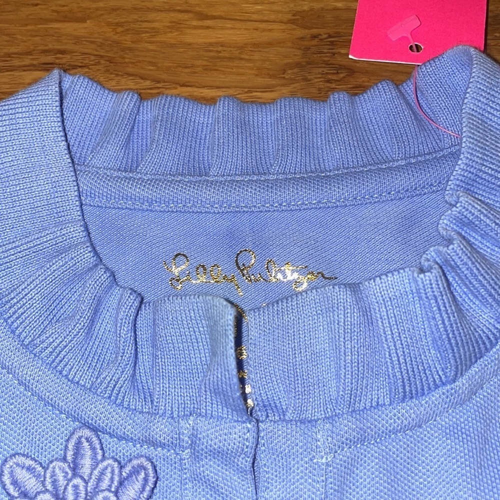 Lilly pulitzer girls Therry polo in blue hyacint size medium (6-7) NWT - Picture 4 of 10